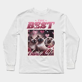 Cute Cat Lover Hearts Long Sleeve T-Shirt